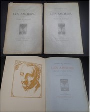 SUPERBE RONSARD 1914 LES AMOURS PAPIER BLEU Poème Nature Mythologie France Poète