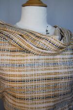 Lanvin. Superbe jacquart façonné rayé noir rose jaune camel blanc