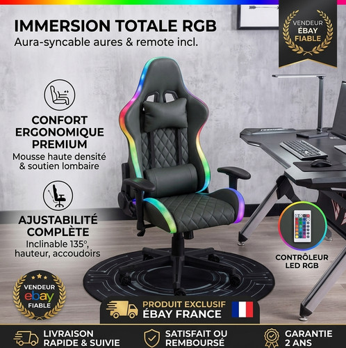 Chaise bureau led rgb - de,