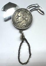 Eloi Pernet Pièce 5 Francs Onglier Et Porte-Cles Argent REF85002