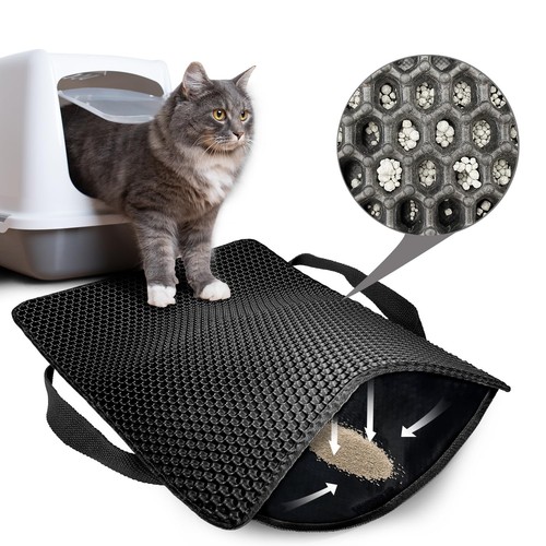 Tapis litière chat 61x38cm - litière,