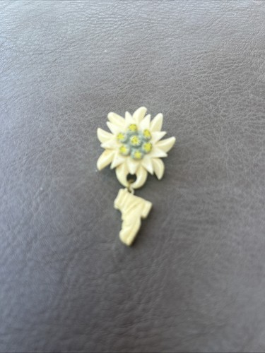 Broche edelweiss celluloïd - edelweiss,