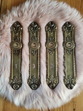 4 PLAQUES DE PROPRETÉ LAITON BRONZE ? POIGNÉE PORTE RÉTRO 