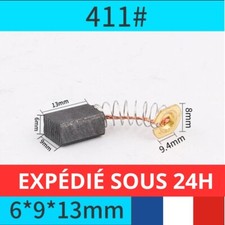 Paire de charbons pour moteur électrique 6X9X13 mm Universel Balais Brosses.