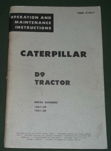 Cat caterpillar manuel - d9,