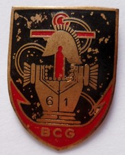 Insigne Indochine 61° BCG BATAILLON COLONIAL du GENIE tôle peinte E.O. ORIGINAL
