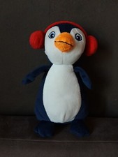 Vipd/ Doudou KINDER Peluche Pingouin Bleu Blanc Casque Rouge Manchot 22 cm Tbe