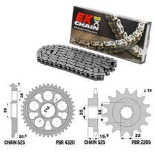 DUCATI MONSTER S2R 1000 2006-2008 chaîne pignon couronne set 525 PBR EK 390G