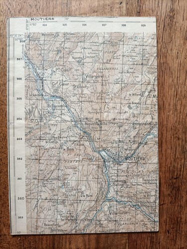 Moutiers carte de - (savoie),
