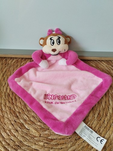Doudou plat singe rose