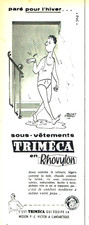Publicité Advertising 1024 1956  Triméca  Rhovylon  sous vetements J. faisant