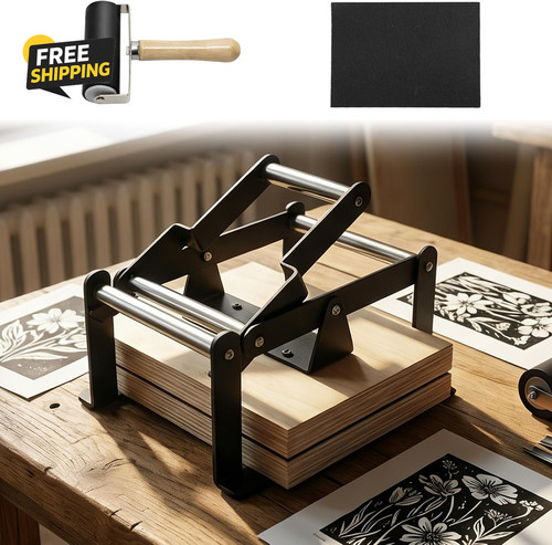 Linocut printing hand lever - a4,