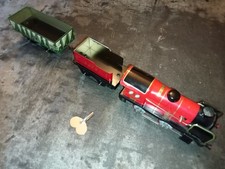 Train HORNBY HACHETTE 0 - locomotive moteur mécanique OK + tender + wagon + clé