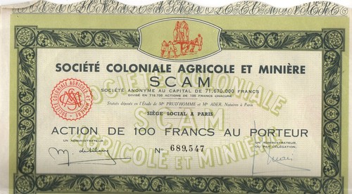 Action société coloniale - action,