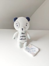Peluche/Doudou Ours Blanc Bleu