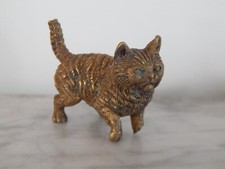 ANCIENNE SCULPTURE PETIT BRONZE de VIENNE Représentant un CHAT Signé GESCHUTZT
