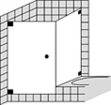 Douche d'angle sur mesure