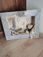 Décoration murale cadre thème marin nounours et pèche