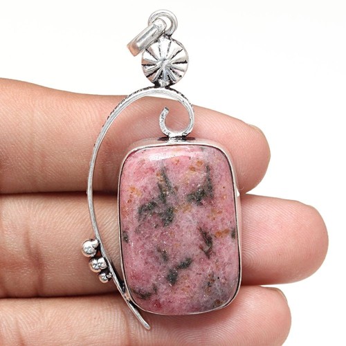 Collier rhodonite drusy pierre - collier,
