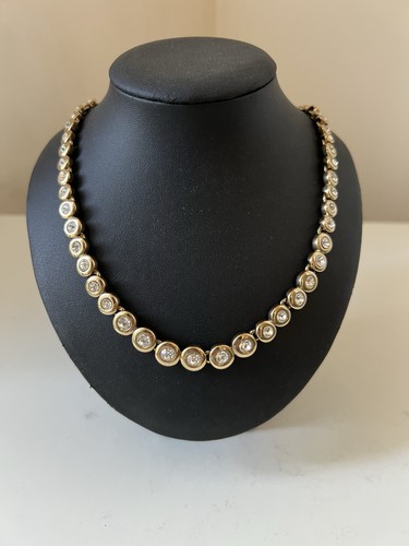 Collier métal doré - , strass