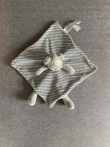 Doudou chien cocard - gris, blanc