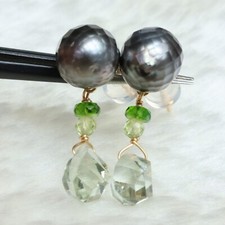boucles d'oreilles perle noire