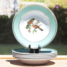 Lot 6 assiettes creuses en faïence de Badonviller Fénal Frères oiseaux ø 22,5 cm