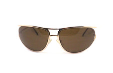 Lunettes de Soleil Femme Vintage Âge 2000 Or Brun Italy Alessandro D'Eau