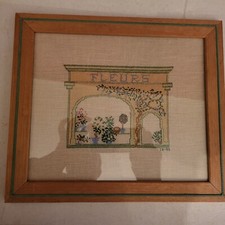 Tableau brodé au point de