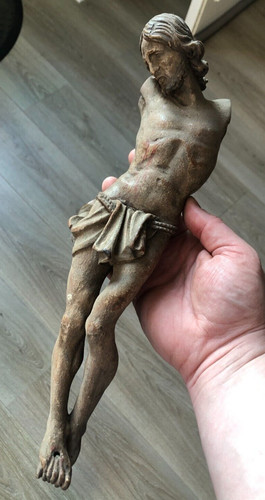 Ancien crucifix bois sculpté - ancien,