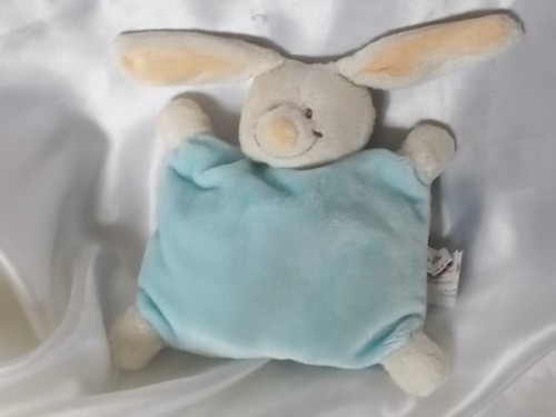 Doudou lapin bleu - ,, blanc