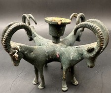 Bougeoir en bronze bouquetins Brass candle Holder Rams
