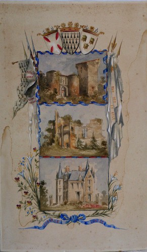 Aquarelle originale 19ème - aquarelle,