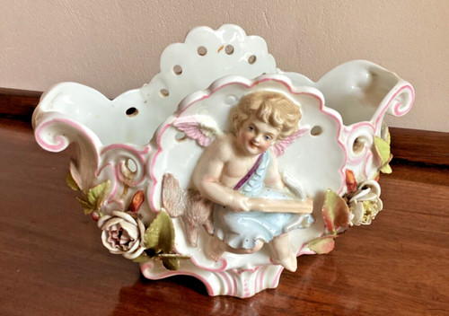 Ancien vase jardiniere angelot - jardiniere,