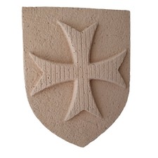 Croix des Templiers blason, croix des hospitaliers, pierre reconstituée artisan