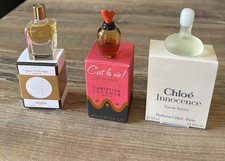 miniatures parfum ,1 HERMÈS plein.1 Chloé plein .1 Christian la Croix éventé