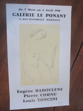 Affiche d'Exposition Baboulène,Cornu & Toncini 1990 Ponant 56 cm sur 34 cm 240