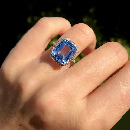 Bague blanc et diamants - bague, en