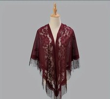 Chale Élégant en Dentelle - Avec Épingle Décorative Perlée Offerte