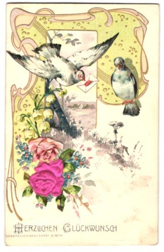Carte postale gaufrée - , en