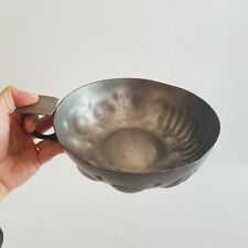 Ancien grand tastevin en étain poinçon Pavillon Christofle Ø 18 cm