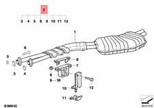 OEM BMW Z3 E36 M3 3.2 Coupé Cabriolet Set Add-On Pièces Silencieux 18210146064