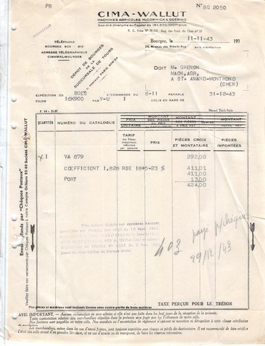 1943 machines agricoles - agricoles, cima