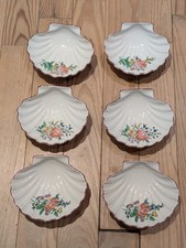 Lot de 6 assiette a coquille Saint-Jacques, faïence de Lunéville réverbère KG