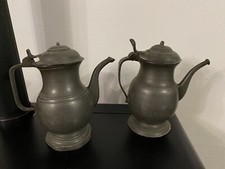 Lot 2 Theiere Cafetiere En Etain 1,6 Kg Fonte Deco Vintage