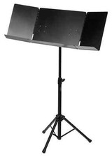 Pupitre Support Musique Trepied Pliable Chef d'orchestre Noir Ajustable 62-112cm