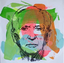 PyB signé Pierre SOULAGES tableau pop STREET ART graffiti peinture toile