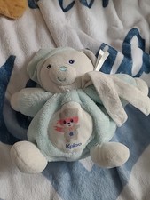 PP1/ Peluche doudou ours boule KALOO bleu Turquoise blanc étoile bonnet  19 cm