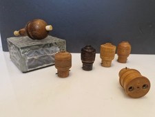 Vintage - lot accessoires éléctriques - 5 douilles voleuses / poire interrupteur