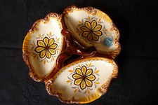 Bretagne plat apéritif , coupe Henriot Quimper peint main, French vintage flat